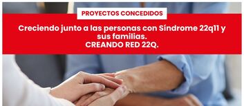 Proyecto concedidoCreciendo junto a las personas con sndrome 22q11 y sus familias Creando Red 22q